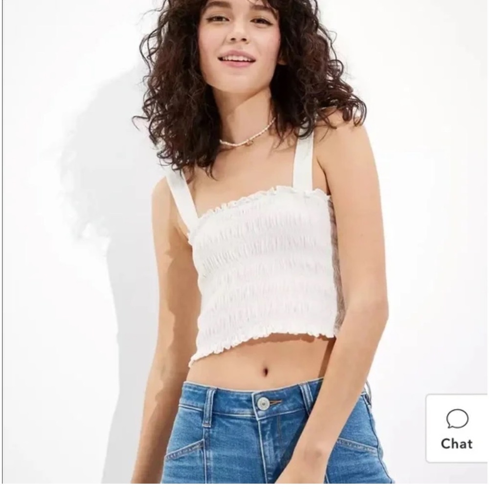 American Eagle Ruched/Smocked Tank